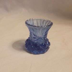 Chic Blue Glass Accent Vase